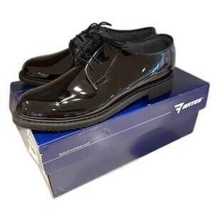 BATES LITES SHOES WOMEN'S 10 MEDIUM HIGH GLOSS DUTY MILITARY OXFORD SHOES BLACK